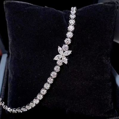 0.40ct-0.49ct D 실험실에서 자란 다이아몬드 로얄 다이아몬드 금 갈색 팔찌 다이아몬드