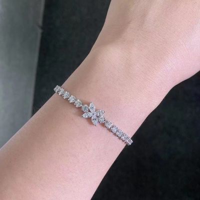 0.40ct-0.49ct D 실험실에서 자란 다이아몬드 로얄 다이아몬드 금 갈색 팔찌 다이아몬드