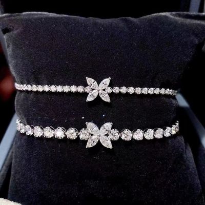 0.40ct-0.49ct D 실험실에서 자란 다이아몬드 로얄 다이아몬드 금 갈색 팔찌 다이아몬드