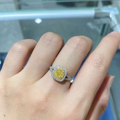 초기 지불 18K 실험실 다이아몬드 반지와 노란 다이아몬드 듀얼 용도 반지와 계란